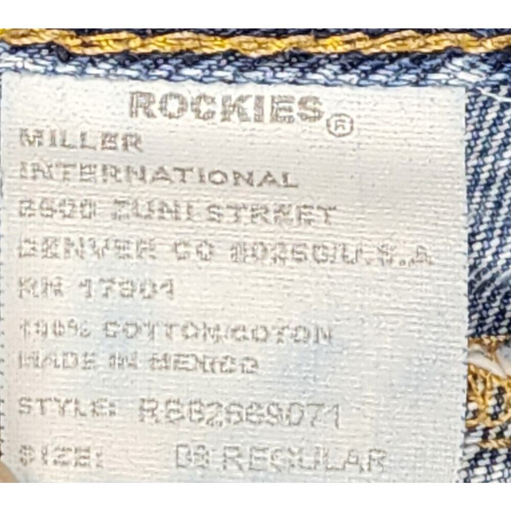 Vintage Rockies Jeans Womens 8 Dark Blue Denim Slim Bootcut Low Rise Stretch Y2K - Picture 9 of 16